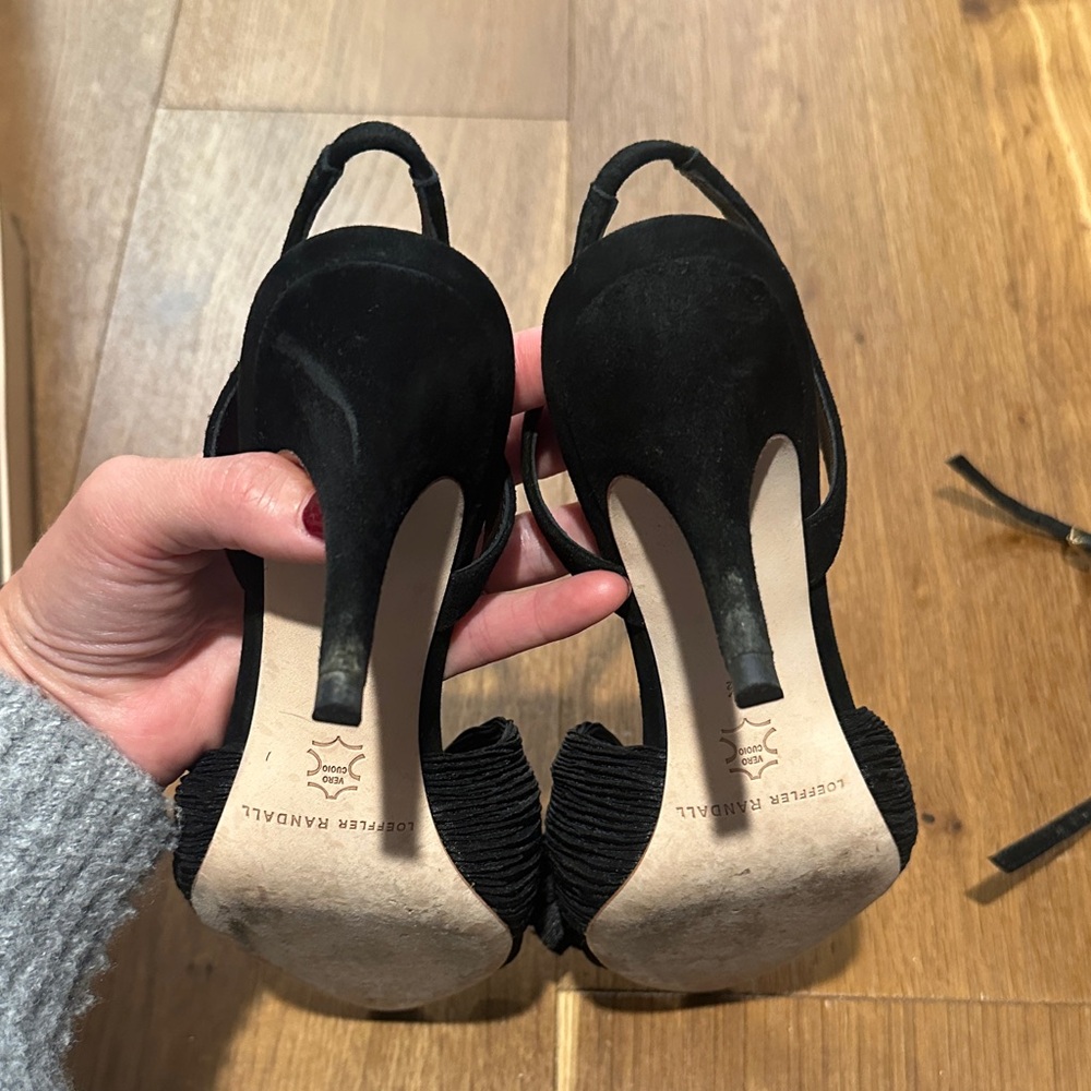 Loeffler Randall Black Bow Pointed Heels - Picture 3 of 6